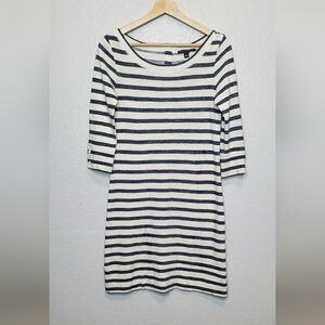 💚5/$25 Banana Republic Black & White Cotton Sheath Dress Scoop Neck Size XS